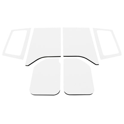 DEI 11-18 Jeep Wrangler JK 2-Door Boom Mat Complete Headliner Kit - 6 Piece - White DEI