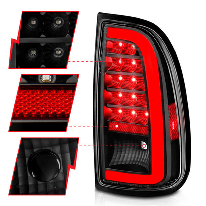 ANZO TOYOTA TUNDRA 00-06 LED LIGHT BAR TAIL LIGHTS BLACK CLEAR LENS(STD BED REGULAR CAB, ACCESS CAB) 311411