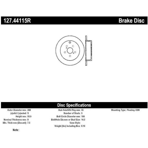 STOPTECH 03-09 CHRYSLER PTCRUISER TUR / 03-05 DODGE NEON SRT-4 FRONT LEFT SLOTTED & DRILLED ROTOR, 127.63053L - eliteracefab.com