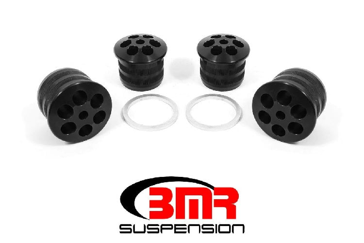 BMR 08-18 DODGE CHALLENGER ALUMINUM REAR CRADLE BUSHINGS KIT - BLACK ANODIZED - eliteracefab.com