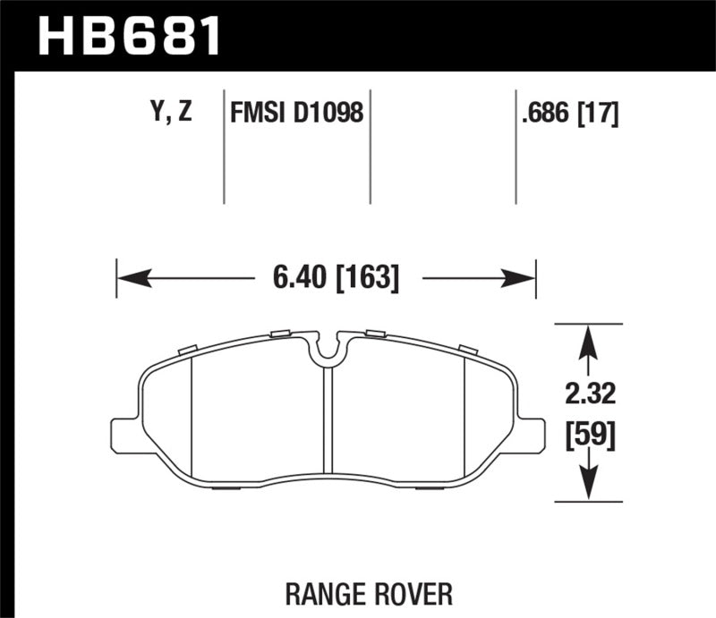 Hawk Performance Ceramic Front Brake Pads - HB681Z.686