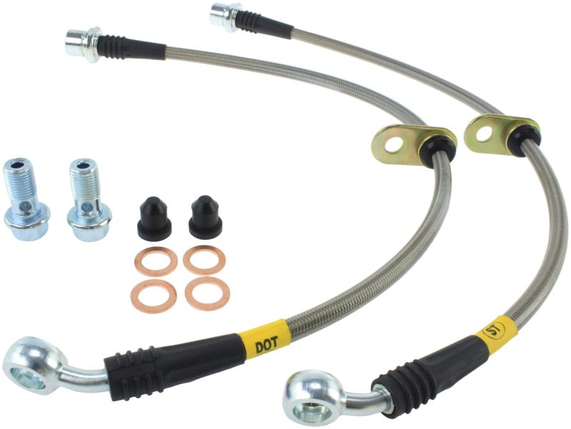 StopTech 00-05 Toyota MR2 Spyder Rear Stainless Steel Brake Lines - eliteracefab.com