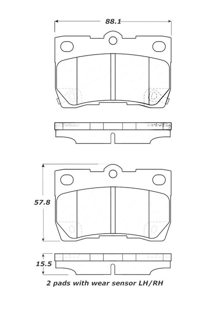 StopTech Street Touring 06 Lexus GS300/430 / 07-08 GS350 Rear Brake Pads - eliteracefab.com