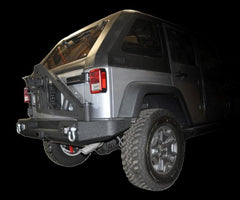 DV8 Offroad 07-18 Jeep Wrangler JK Full Length Rear Bumper w/ Light Holes - eliteracefab.com