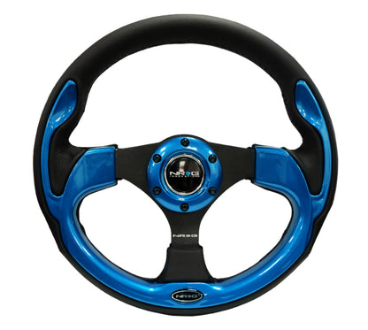 NRG Reinforced Sport Steering Wheel 320mm Blue Trim - eliteracefab.com