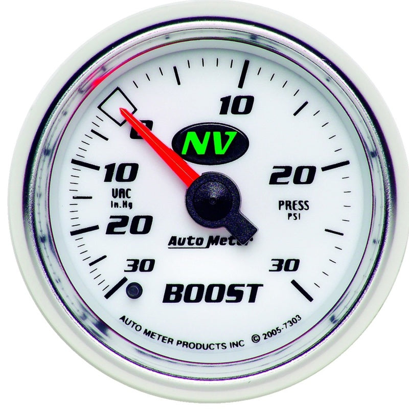 Autometer NV 52mm 30 PSI Mechanical Boost Gauge 7303