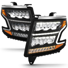 Load image into Gallery viewer, ANZO 15-20 Chevy Tahoe/Suburban LED Light Bar Style Headlights Black w/Sequential w/DRL w/Amber - eliteracefab.com