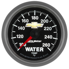AutoMeter Gauge Water Temp 2-1/16in. 100-260 Deg. F Digital Stepper Motor Chevy Gold Bowtie