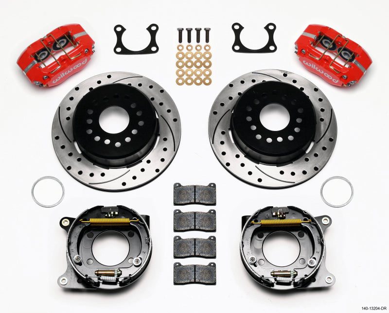 Wilwood Dynapro Dust-Boot P/S Park Brake Kit Drilled Red Big Ford 2.36in Offset Wilwood