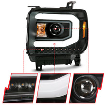 Load image into Gallery viewer, ANZO 2014-2015 Gmc Sierra 1500 Projector Headlight Plank Style Black w/ Switchback (Halogen Type) - eliteracefab.com