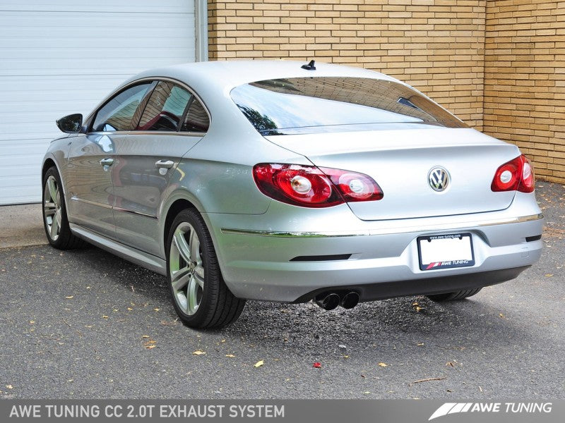 AWE Tuning VW CC 2.0T Touring Edition Performance Exhaust - Diamond Black Tips - eliteracefab.com