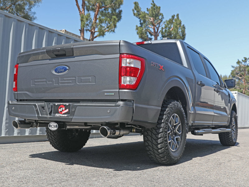 aFe Vulcan 3in 304 SS Cat-Back Exhaust 2021 Ford F-150 V6 2.7L/3.5L (tt)/V8 5.0L w/ Polished Tips aFe