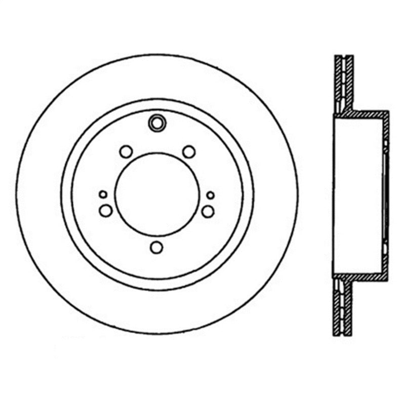 StopTech Power Slot 08-09 Evo 10 Slotted Left Rear Rotor - eliteracefab.com