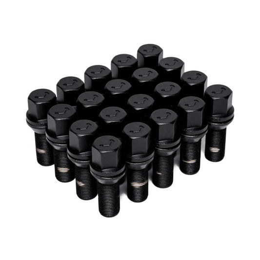 Vossen Lug Bolt - 14x1.5 -35mm - 17mm Hex - Cone Seat - Black (Set of 20)- LUG-B1450-35-BC