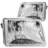 ANZO USA Ford Ranger Crystal Headlights Chrome; 1993-1997