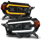 ANZO TOYOTA 4RUNNER 10-13 PROJECTOR PLANK STYLE HEADLIGHTS BLACK W/ SEQUENTIAL SIGNAL & DRL - 111602