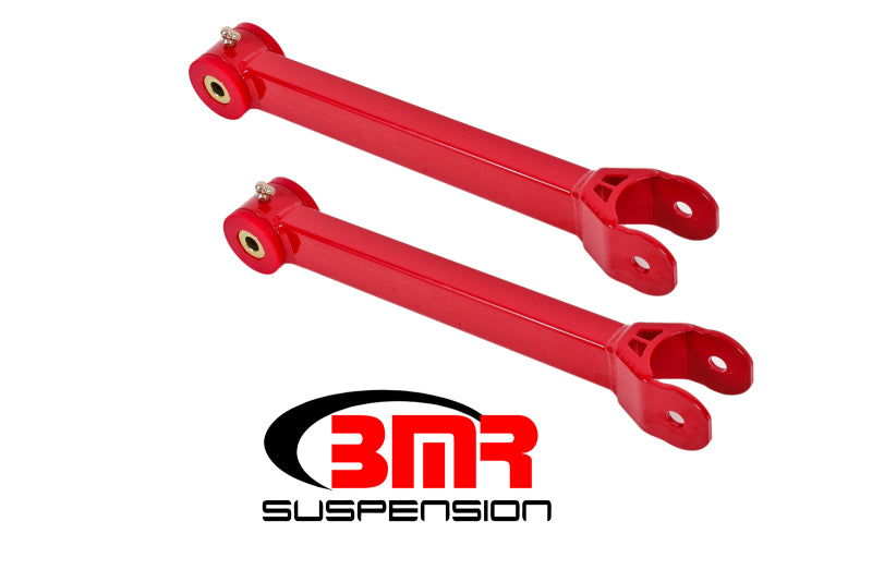 BMR LOWER TRAILING ARMS NON-ADJUSTABLE POLY RED (2016+ CAMARO) - eliteracefab.com