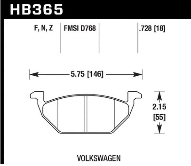 Hawk Performance HPS 5.0 Front Brake Pads - HB365B.728 Hawk Performance