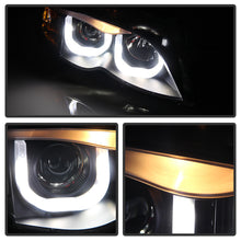 Load image into Gallery viewer, Spyder BMW E46 3-Series 02-05 4DR Projector Headlights 1PC 3D Halo Blk PRO-YD-BMWE4602-4D-3DDRL-BK - eliteracefab.com