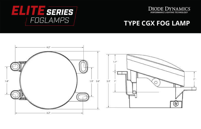 Diode Dynamics Elite Series Type CGX Fog Lamps - Yellow (Pair) Diode Dynamics