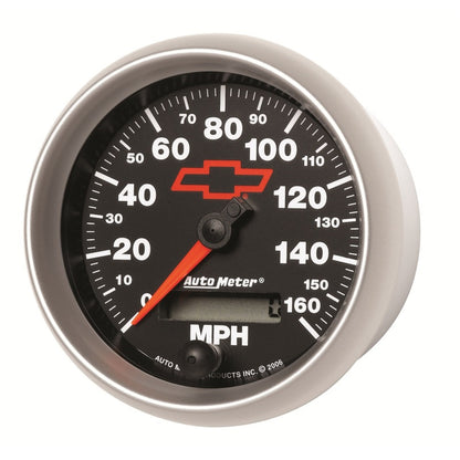 Autometer Speedometer 3-3/8in, 0-160 MPH, Elec. Programmable - Bowtie Black 3688-00406