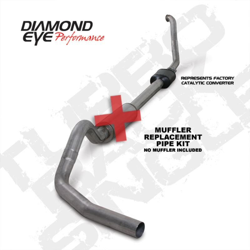 Diamond Eye KIT 4in TB MFLR RPLCMENT PIPE SGL SS 94-97 7 3L F250/F350 PWRSTROKE NFS W CARB EQIV STDS Diamond Eye Performance