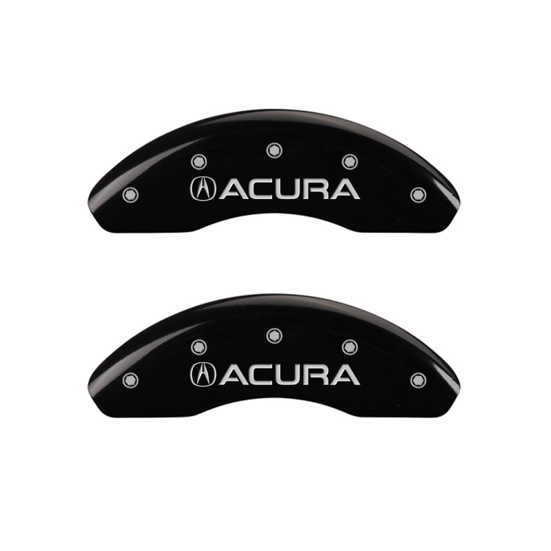 MGP 4 Caliper Covers Engraved Front Acura Engraved Rear NSX Black finish silver ch MGP