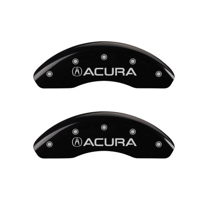 MGP 4 Caliper Covers Engraved Front Acura Engraved Rear NSX Black finish silver ch MGP