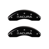 MGP 4 Caliper Covers Engraved Front Acura Engraved Rear RDX Black finish silver ch