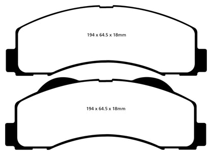 EBC 15+ Ford Expedition 3.5 Twin Turbo 2WD Yellowstuff Front Brake Pads - eliteracefab.com