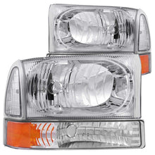 Load image into Gallery viewer, ANZO USA Ford Excursion Crystal Headlights Chrome W/ Led 1pc; 2000-2004 - eliteracefab.com