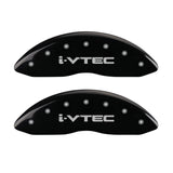 MGP 4 Caliper Covers Engraved Front & Rear I-Vtec Black Finish Silver Char 2016 Acura ILX