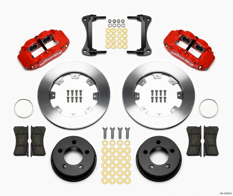 Wilwood Narrow Superlite 4R Front Kit 12.19in Drilled Red 87-89 Jeep YJ Wilwood