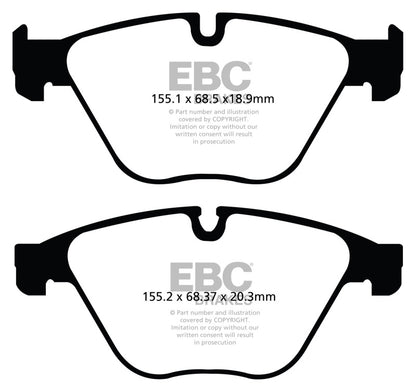 EBC 10+ BMW 535i 3.0 Turbo (F10) Redstuff Front Brake Pads - eliteracefab.com