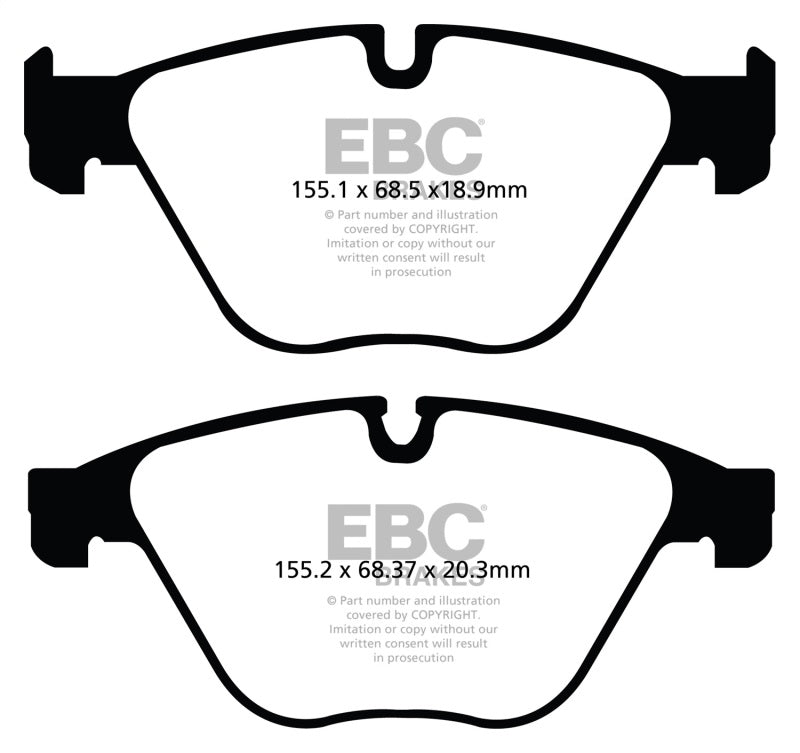 EBC 10+ BMW 535i 3.0 Turbo (F10) Yellowstuff Front Brake Pads - eliteracefab.com