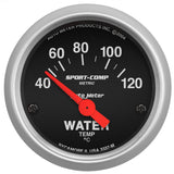 AutoMeter GAUGE; WATER TEMP; 2 1/16in.; 40-120deg.C; ELECTRIC; SPORT-COMP