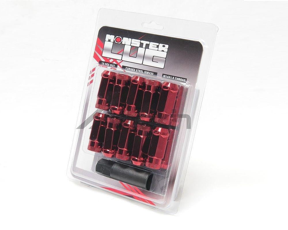 WHEEL MATE MONSTER OPEN END LUG NUT SET OF 20 – RED 14×1.50 - eliteracefab.com