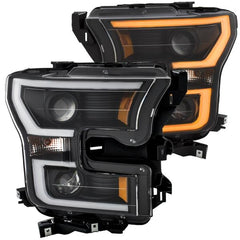 Anzo 15-17 GMC Yukon/Yukon XL Projector Headlights Black Housing/Clear Lens (w/ Light Bars) - eliteracefab.com