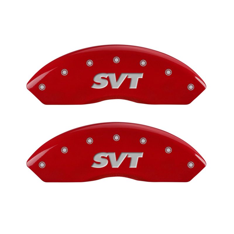 MGP 4 Caliper Covers Engraved Front & Rear SVT Red finish silver ch MGP