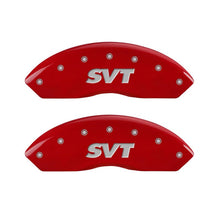 Load image into Gallery viewer, MGP 4 Caliper Covers Engraved Front &amp; Rear SVT Red finish silver ch MGP