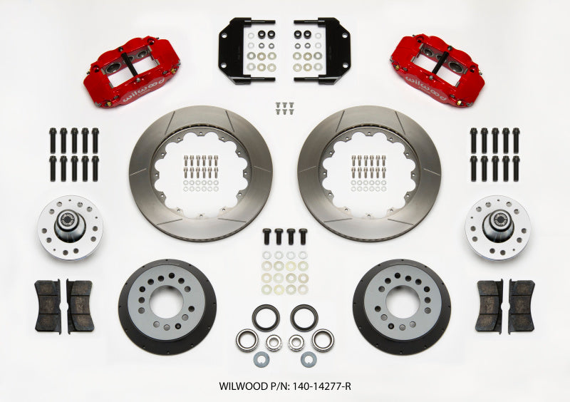 Wilwood Narrow Superlite 6R Front Hub Kit 14.00in Red Magnum Force Drop Spindle Wilwood