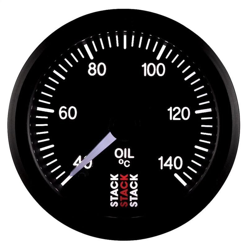 Autometer Stack 52mm 40-140 Deg C 1/8in NPTF Male Pro Stepper Motor Oil Temp Gauge - Black ST3309