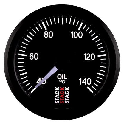 Autometer Stack 52mm 40-140 Deg C 1/8in NPTF Male Pro Stepper Motor Oil Temp Gauge - Black ST3309