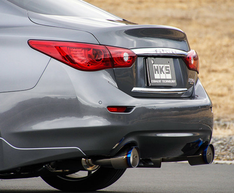 HKS Full Dual Hi-Power Titanium Tip Catback Exhaust Infiniti Q50 2016+ - eliteracefab.com