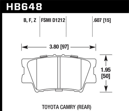 Hawk 2013-2014 Lexus ES300h HPS 5.0 Rear Brake Pads - eliteracefab.com