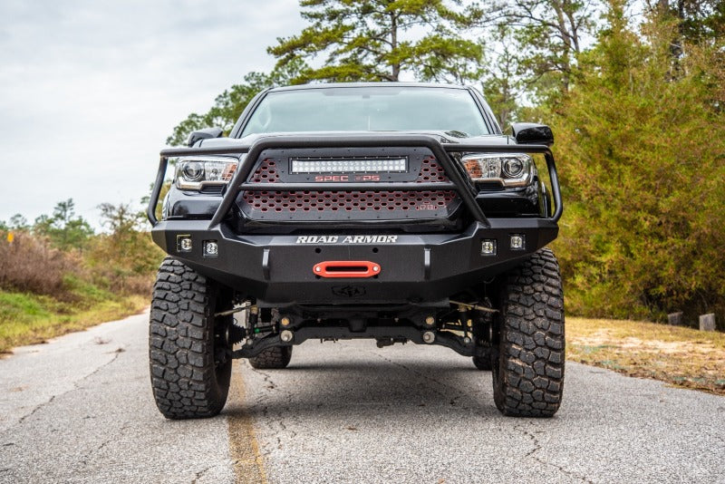 Road Armor 16-20 Toyota Tacoma Stealth Front Winch Bumper w/Lonestar Guard - Tex Blk Road Armor