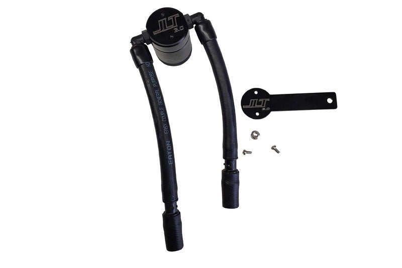 J&L 13-19 Ford Fusion 1.5L EcoBoost Oil Separator 3.0 Passenger Side - Black Anodized - eliteracefab.com