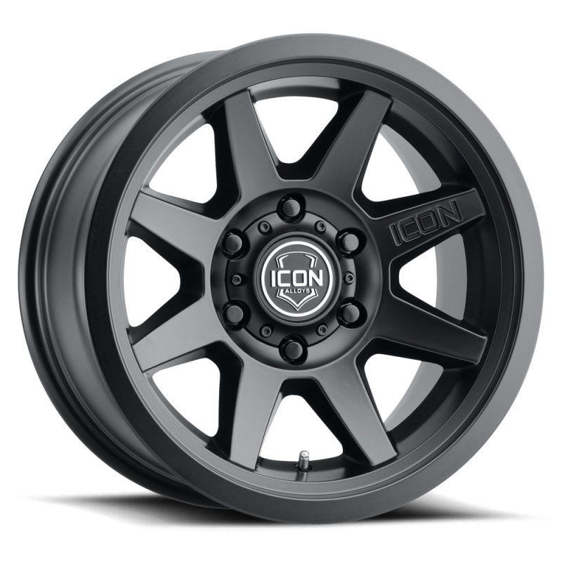 ICON Rebound 17x8.5 6x5.5 0mm Offset 4.75in BS 106.1mm Bore Satin Black Wheel ICON