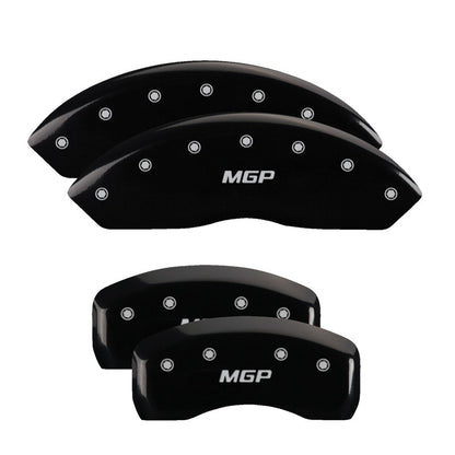 MGP 4 Caliper Covers Engraved Front & Rear MGP Black Finish Silver Characters 2011 Kia Optima MGP