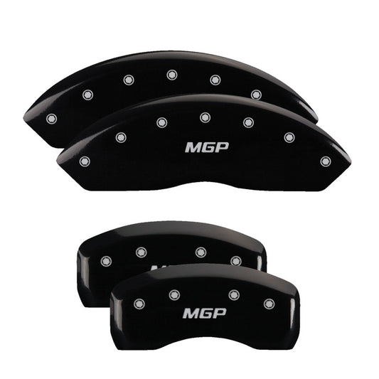 MGP 4 Caliper Covers Engraved Front & Rear MGP Black Finish Silver Characters 2016 Acura RDX MGP